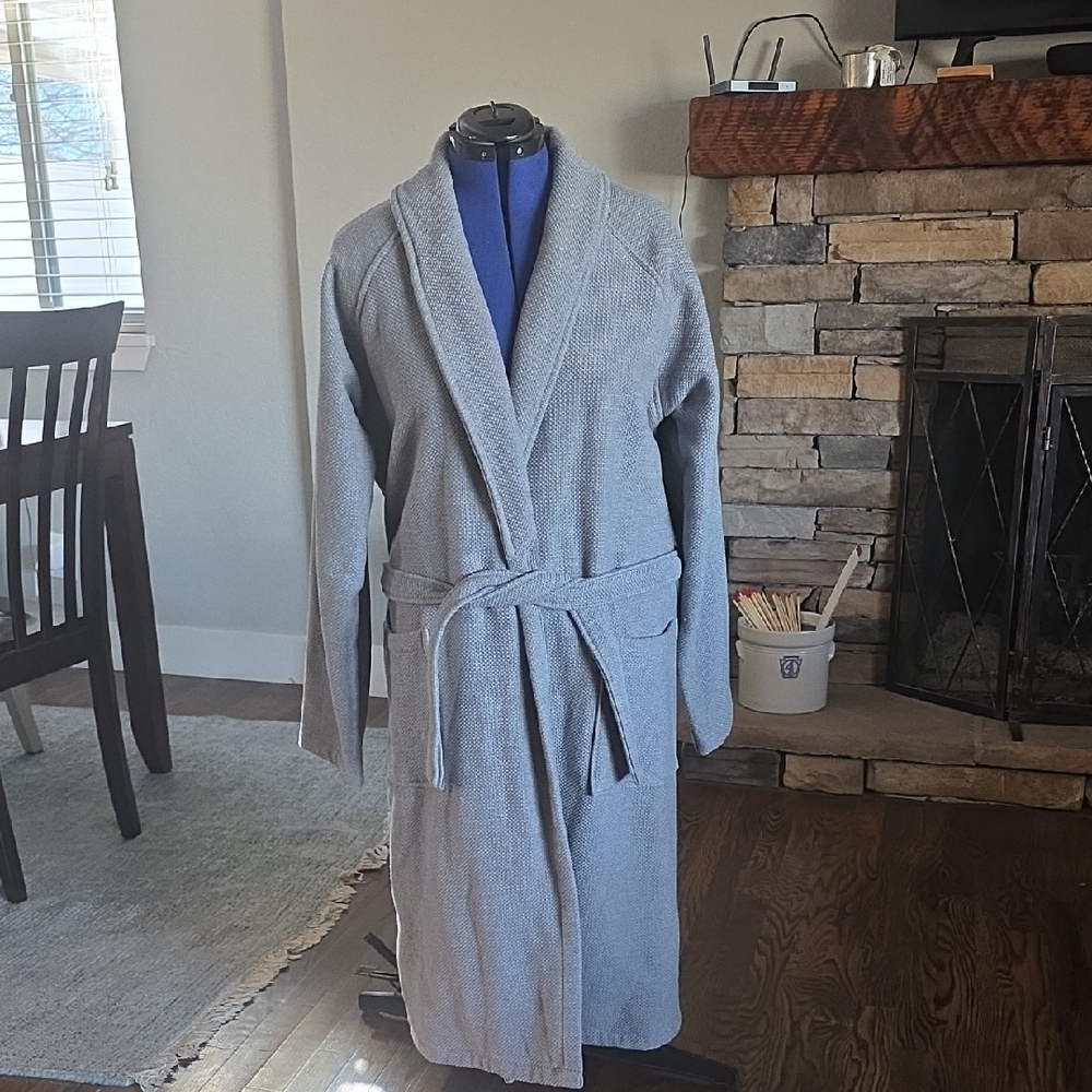 Restoration Hardware Gray Textured Robe